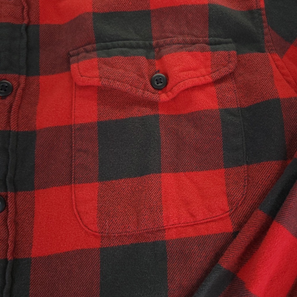 American Eagle Outfitters Shirt Mens Large Red Buffalo Plaid Cotton Button Up - Picture 3 of 9